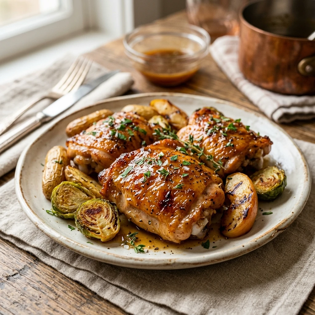Apple Cider Glazed Chicken Thighs