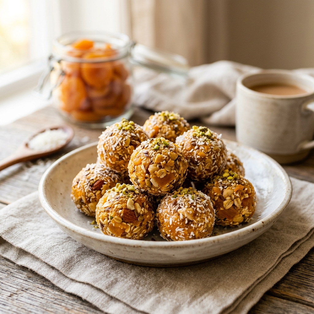 Apricot Protein Energy Balls No-Bake