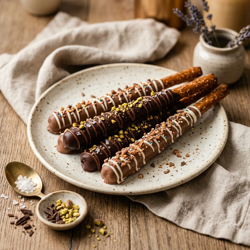 Chocolate Covered Pretzel Rods