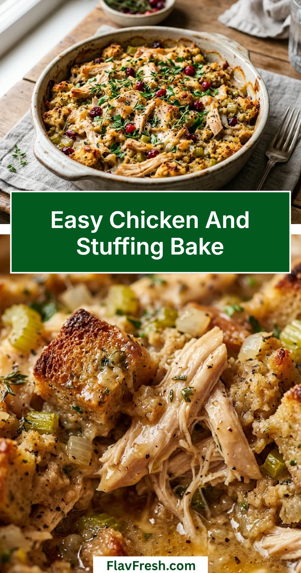 Easy Chicken And Stuffing Bake