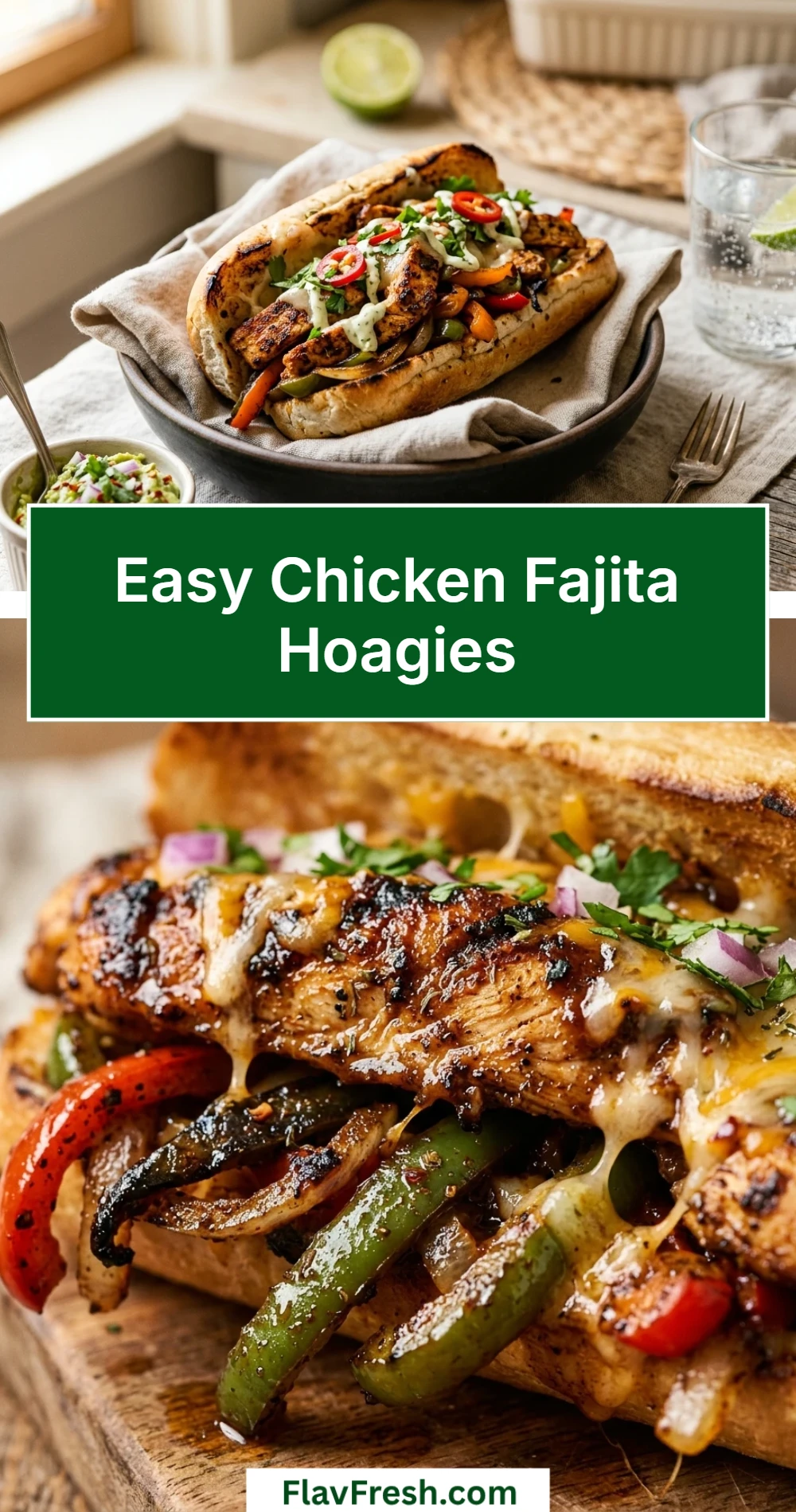 Easy Chicken Fajita Hoagies