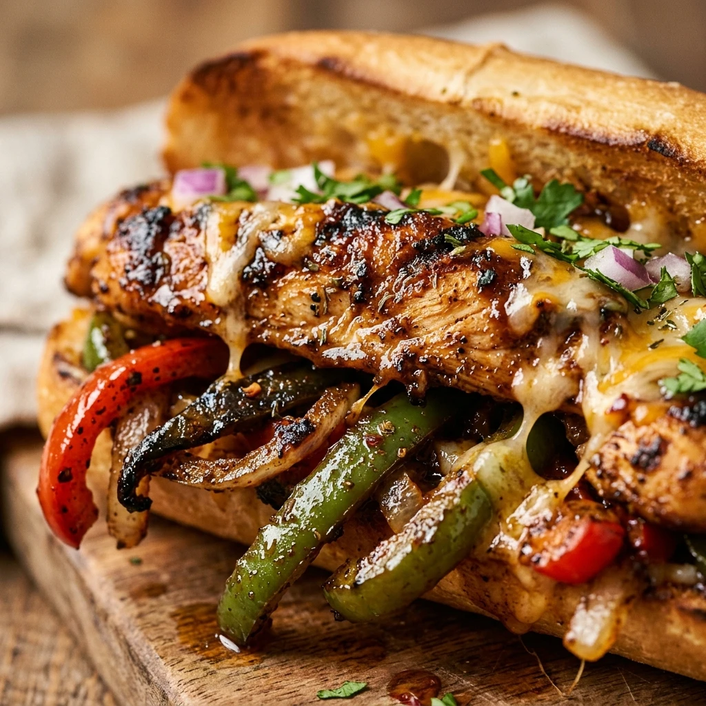 Easy Chicken Fajita Hoagies