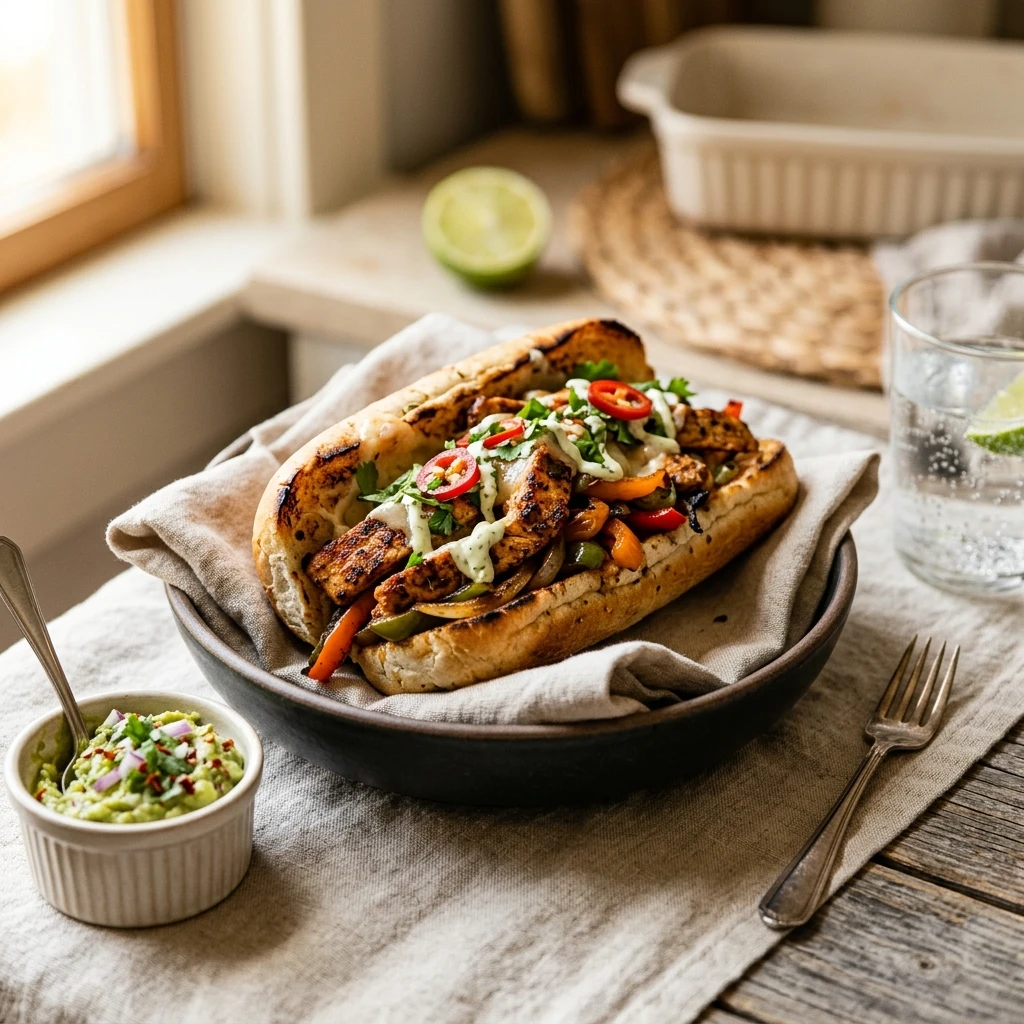 Easy Chicken Fajita Hoagies