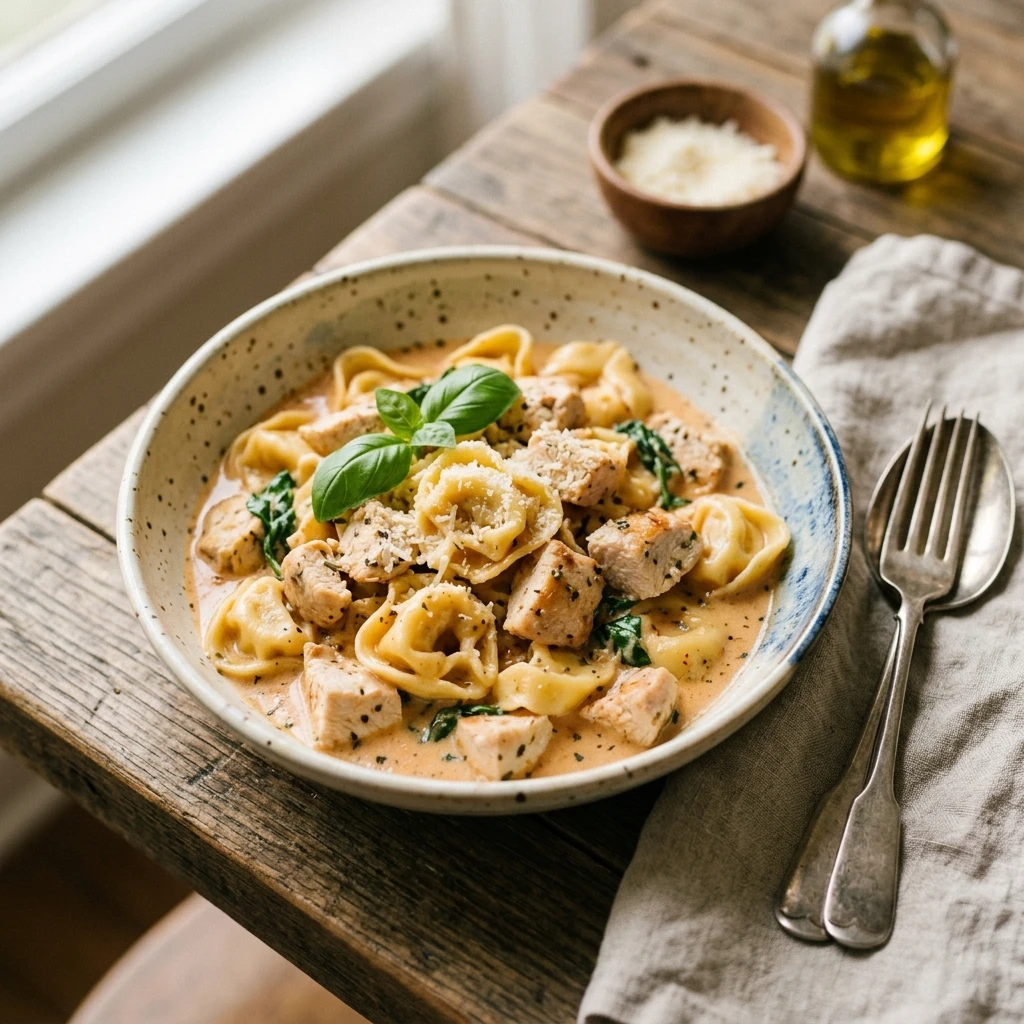 Easy Creamy Chicken Tortellini
