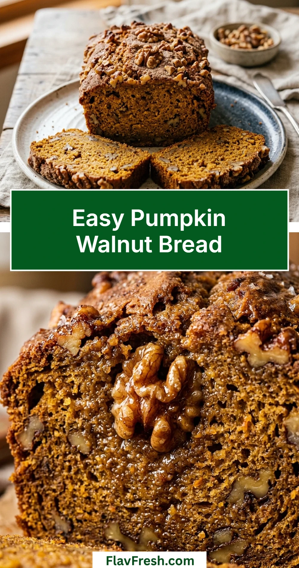 Easy Pumpkin Walnut Bread