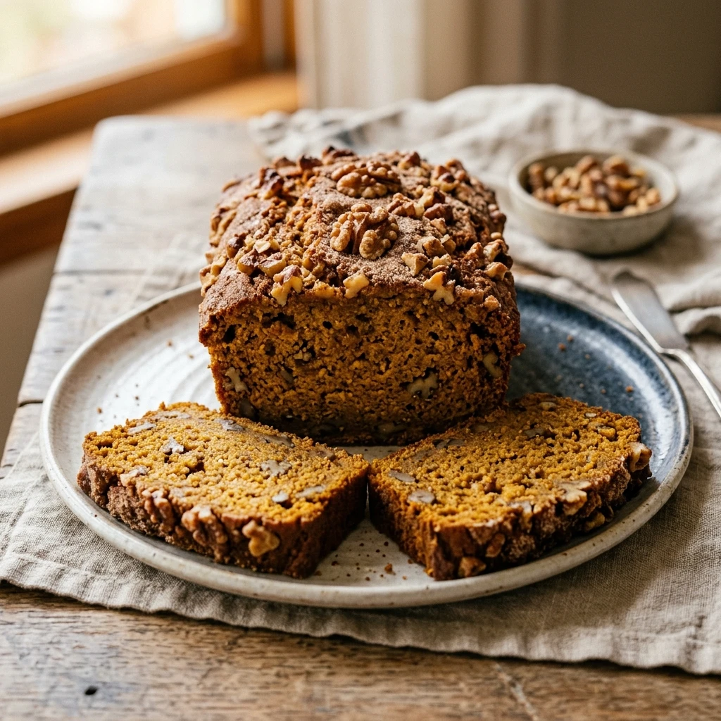 Easy Pumpkin Walnut Bread