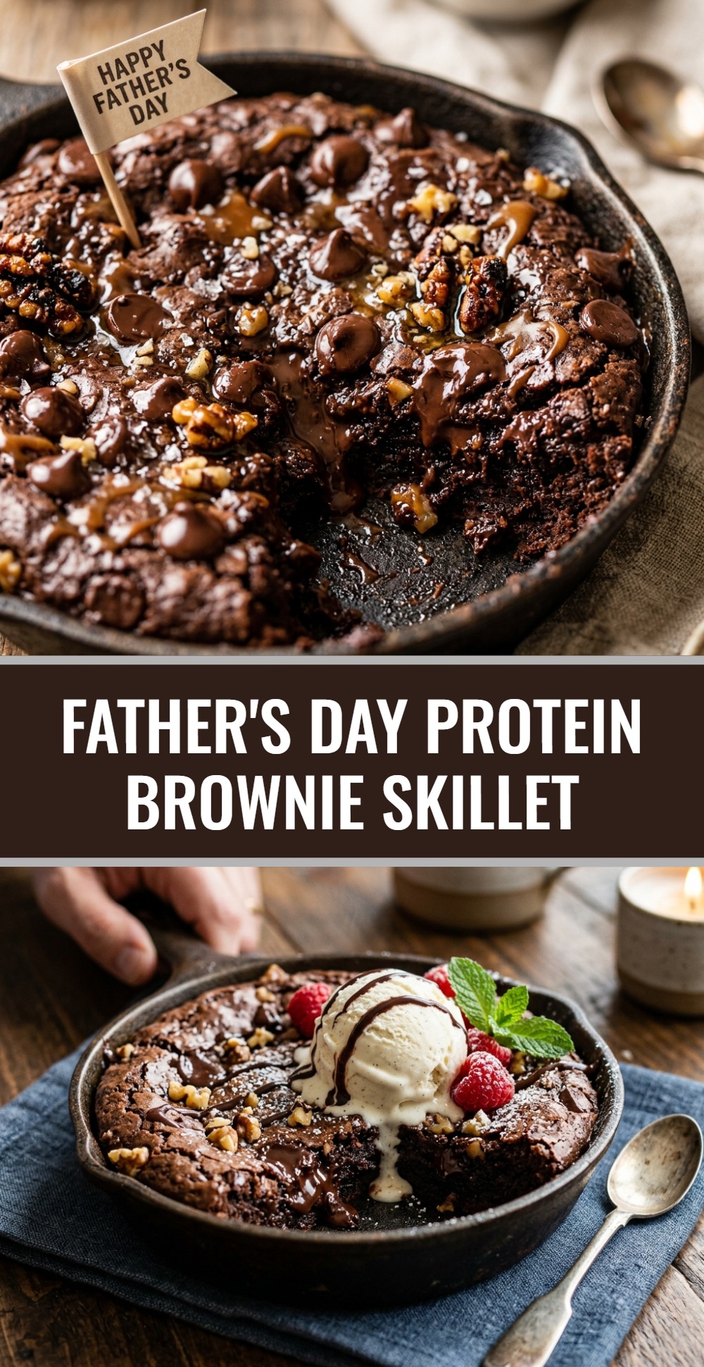 Father's Day Protein Brownie Skillet