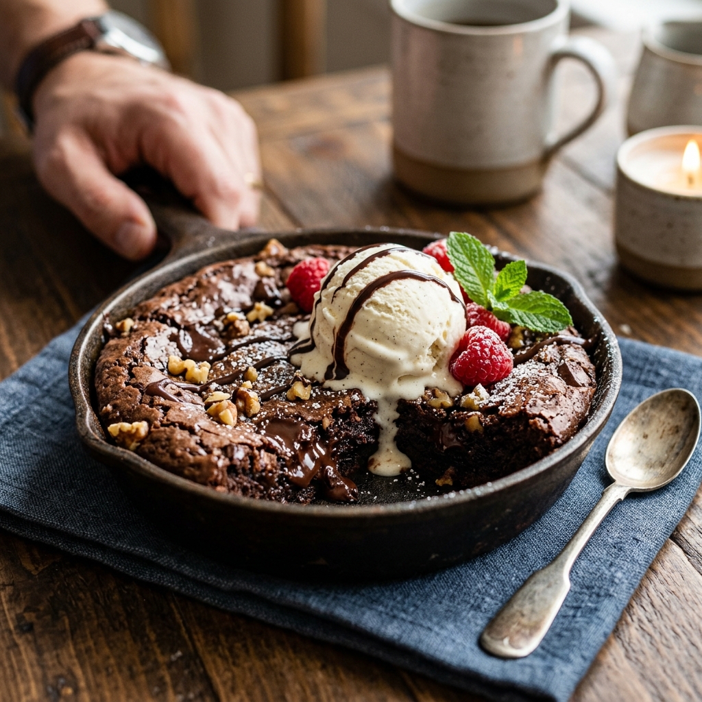 Father's Day Protein Brownie Skillet