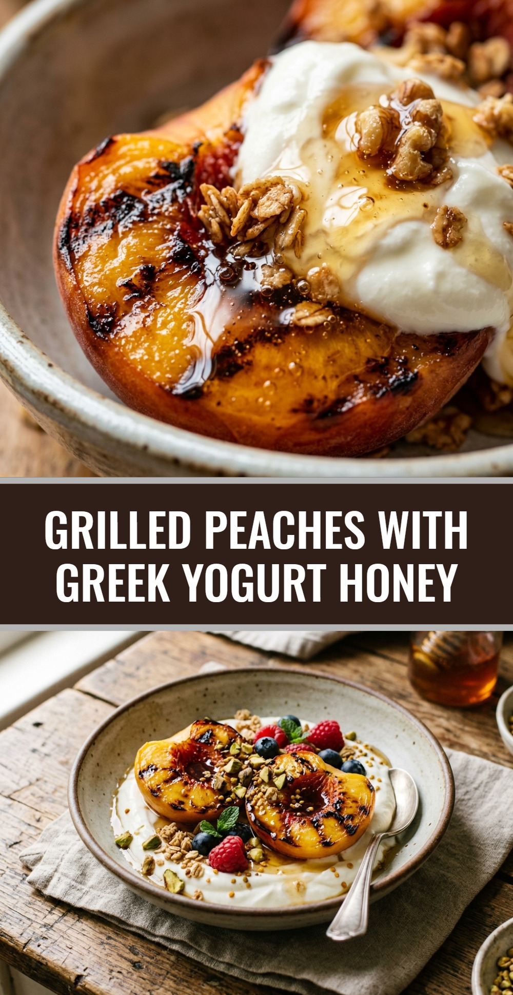 Grilled Peaches with Greek Yogurt Honey