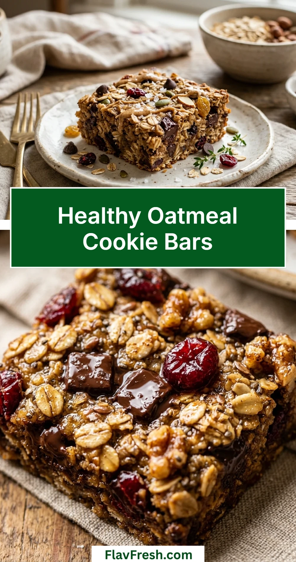 Healthy Oatmeal Cookie Bars