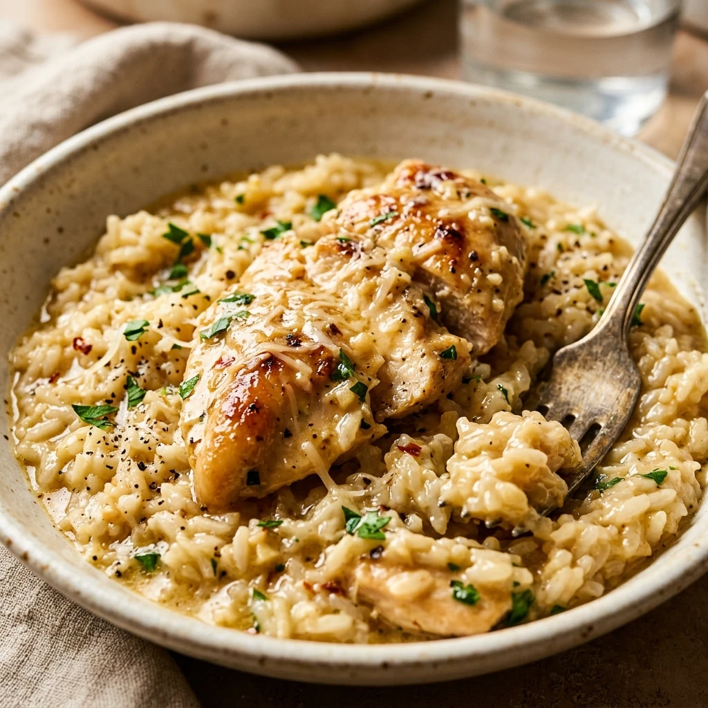 One Pot Garlic Parmesan Chicken And Rice