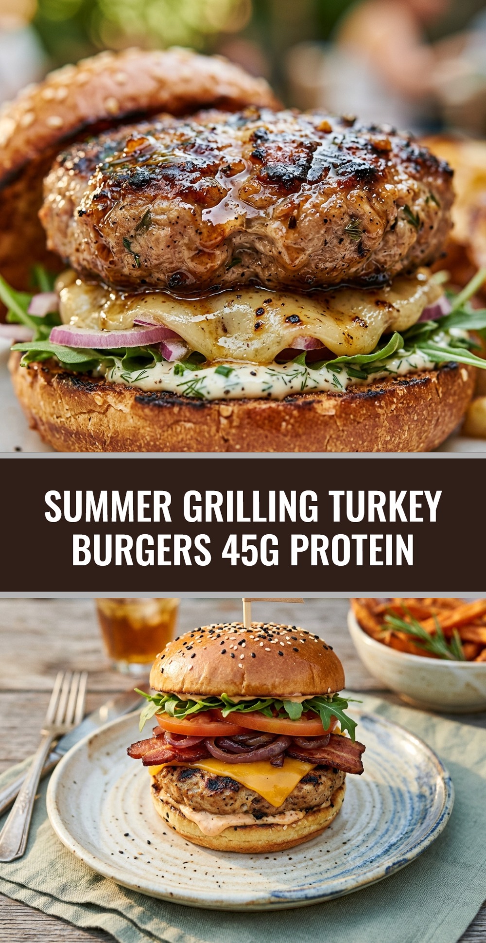 Summer Grilling Turkey Burgers 45g Protein